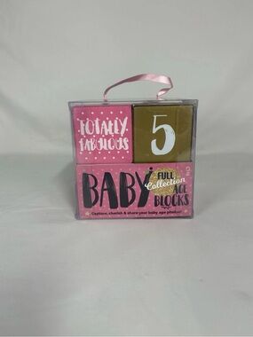 Baby Milestone Blocks - Pink and Gold Age Blocks